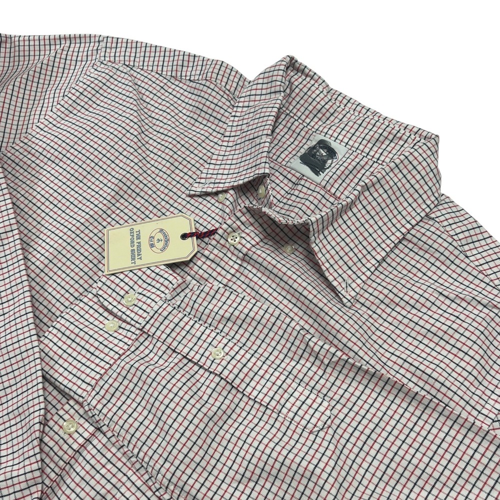 Brooks Brothers Men's Black Red Checkered Long Sleeve Friday Oxford Shirt Large